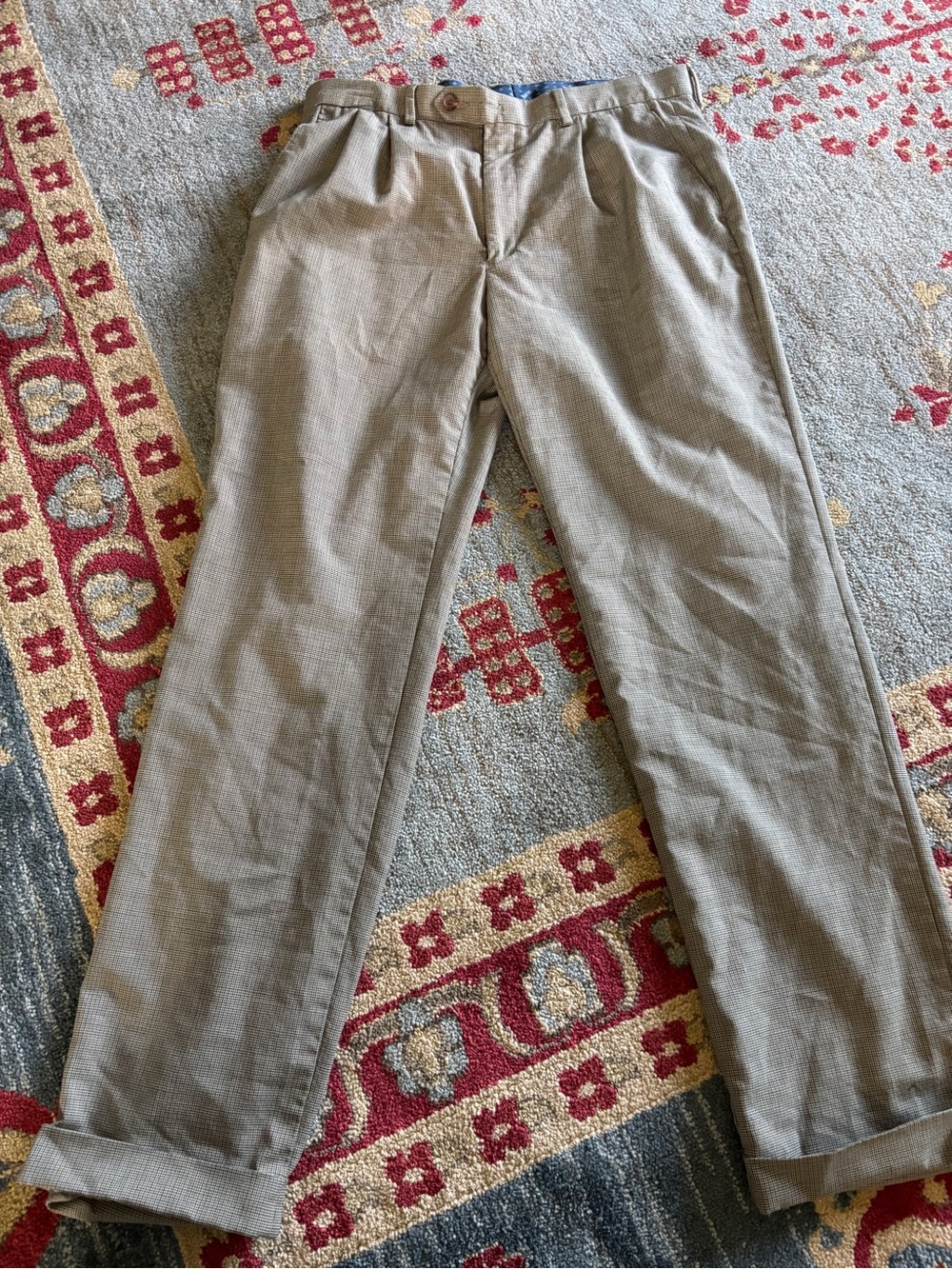 Lauren ralph lauren houndstooth tapered wool pants 33x32